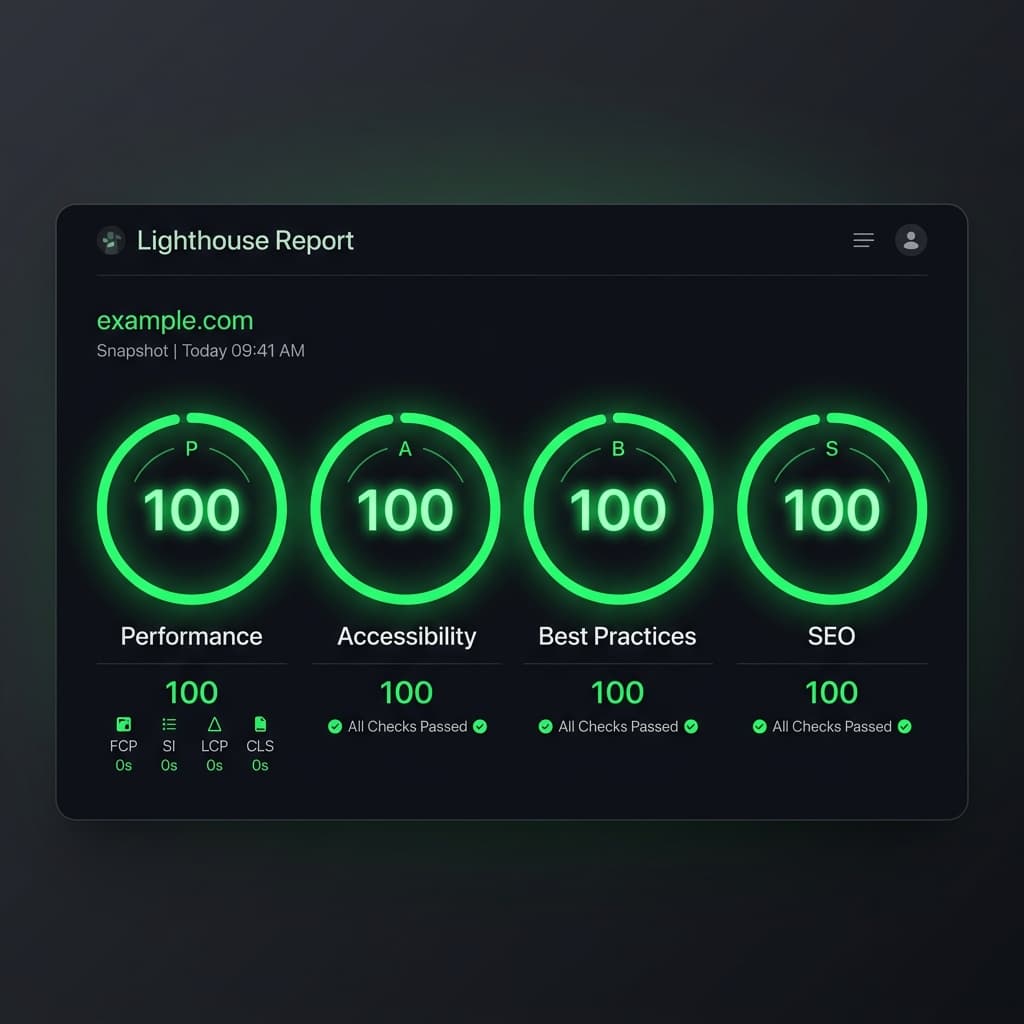 Performance perfecto en Lighthouse