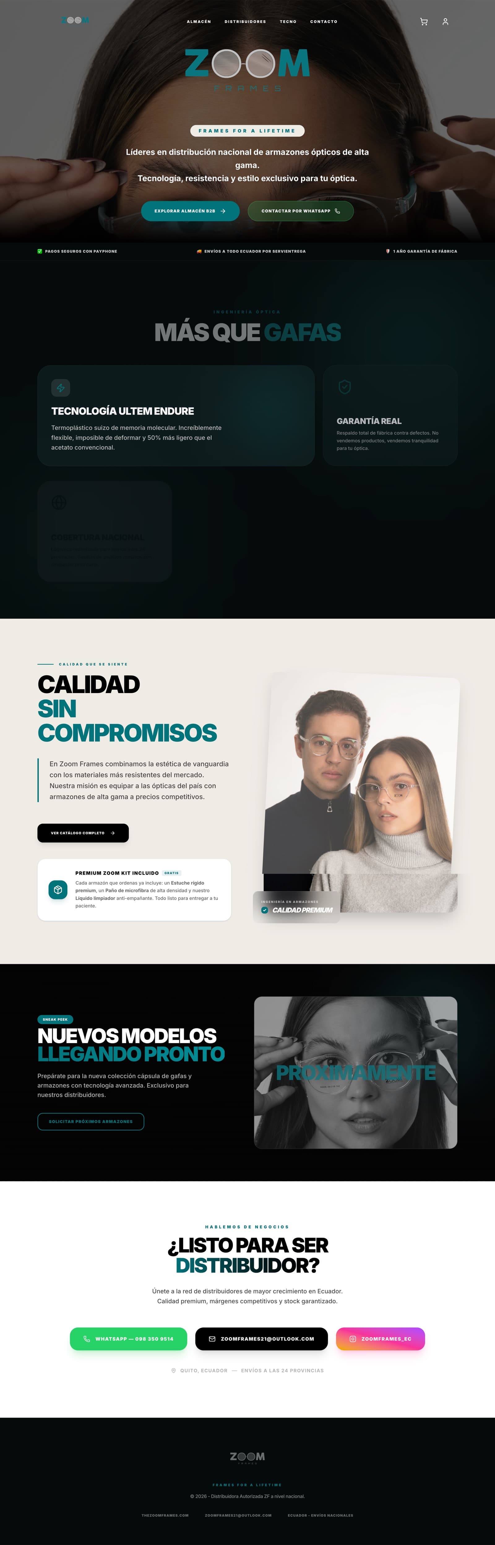 Web real de Zoom Frames diseñada por MG Web Studio