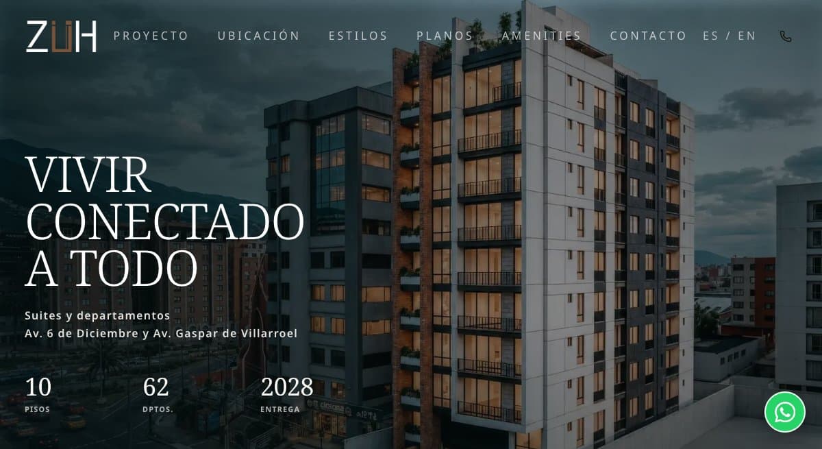 Web real de HA Arquitektos — Cliente con showroom en Cumbayá diseñada por MG Web Studio